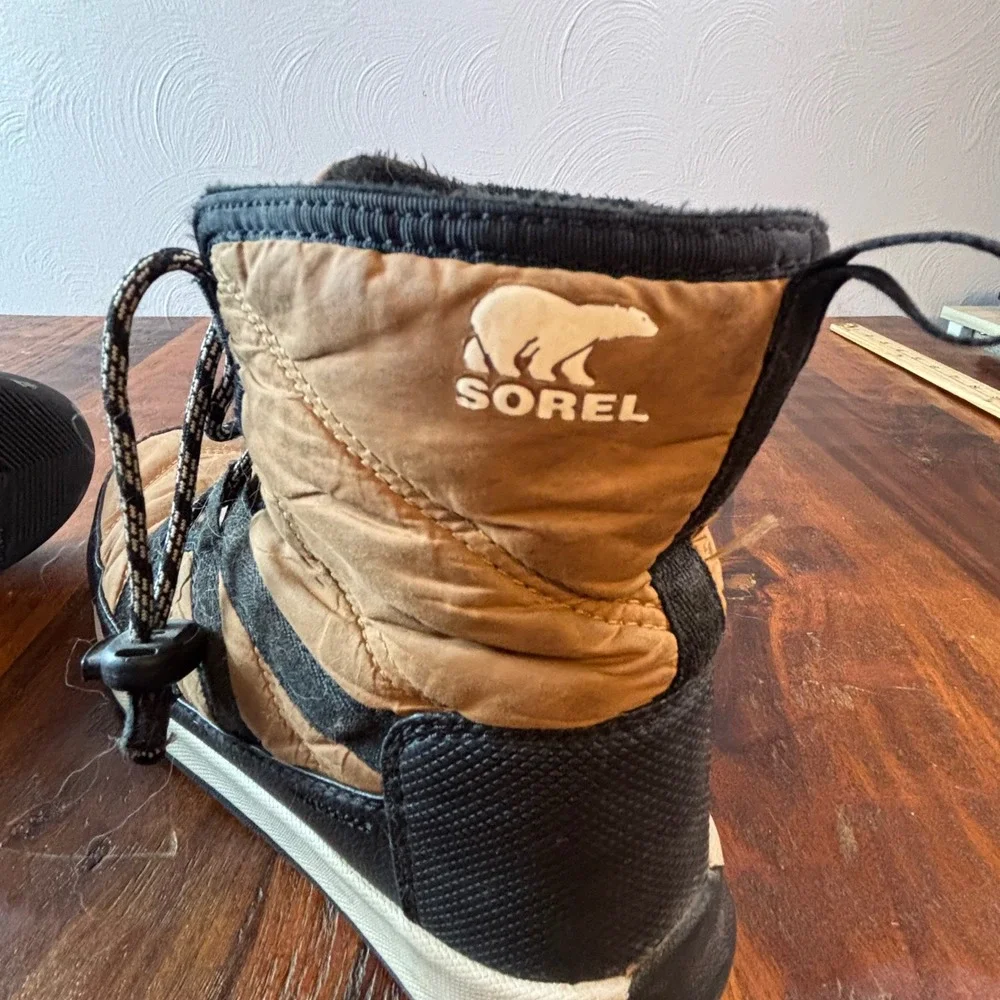 Sorel Whitney II Short Lace Boots Elk Black Waterproof Insulated US 6 NY3903-287